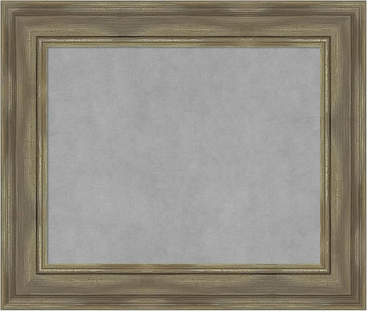 Amanti Art Grey Framed Magnetic Board 22x26 Small Vision Board for use with Magnets, 100% Metal Sheet to Display Items as Office Decor or for Home Organization in mudroom, Kitchen or Kids Room