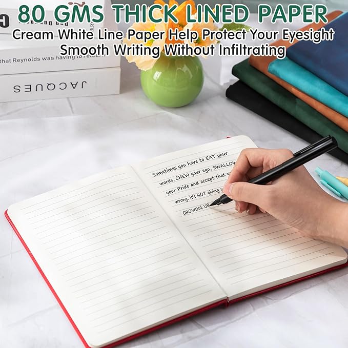 Qeeenar 24 Pack Leather Notebook Journals Bulk 5.7" x 8.3" Harder Cover A5 Journals for Writing Men Women Leather Travel Notebooks Daily Gifts for Office School (Multicolored)
