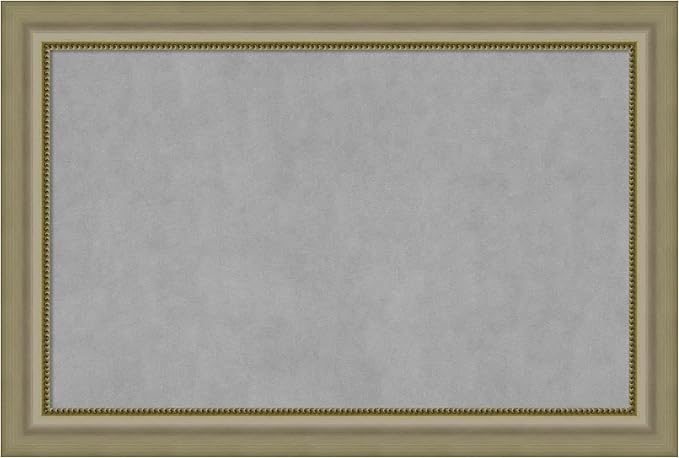 Amanti Art Silver Framed Magnetic Board 25x37 Large Vision Board for use with Magnets, 100% Metal Sheet to Display Items as Office Decor or for Home Organization in mudroom, Kitchen or Kids Room