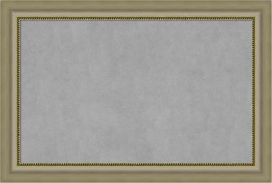 Amanti Art Silver Framed Magnetic Board 25x37 Large Vision Board for use with Magnets, 100% Metal Sheet to Display Items as Office Decor or for Home Organization in mudroom, Kitchen or Kids Room
