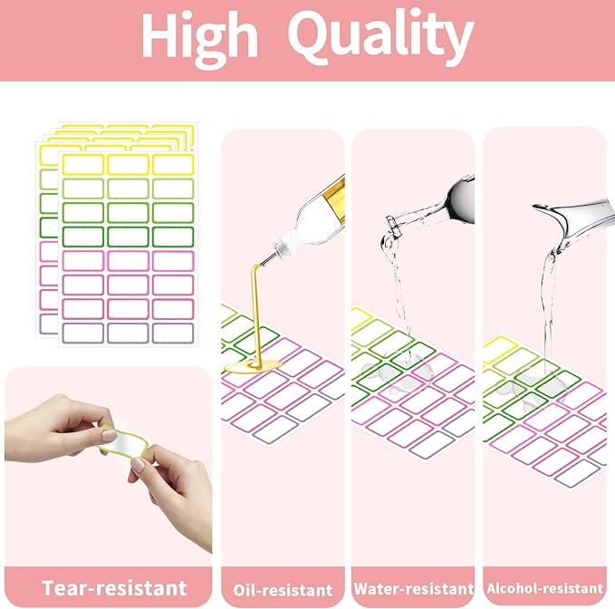 STARLIBOO Removable Freezer Labels,1x2 Inch Color Coding Removable Labels for Food Containers, Removable Label, Freezer Label to Write on/Waterproof (8 Colors,360 Pcs)