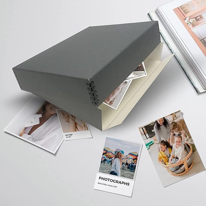 Lineco Museum Archival Storage Box, 11.75x15.25x3 in. Drop Front Design. Acid-Free with Metal Edge. Organize Photos, Pictures, Prints, Documents, Crafts, DIY. Gray, 8 Pack