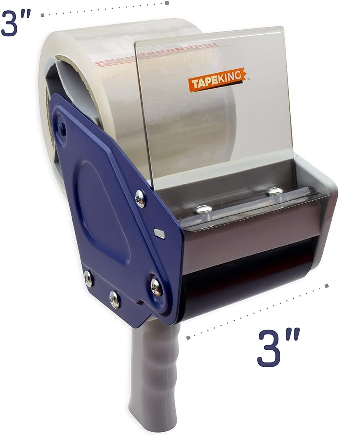 Tape King Packing Tape Dispenser Gun - Handheld Tape Gun with 1 Bonus Clear Packaging Tape (3 Inch Wide) - Shipping Tape for Sealing, Storing, and Moving Boxes, 1 Pack