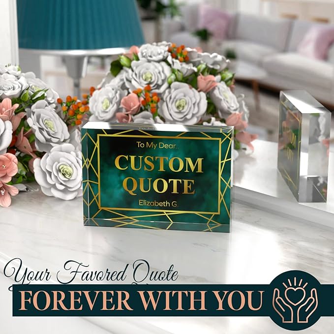Personalized Gifts, Custom Quote Block Letter Board,Crystal-Clear Acrylic with Gift Box,17 Styles, Holiday and Christmas Gift for Mom, Dad, Girlfriend, Him or Her, Husband, Wife (4"x6", Affluent)