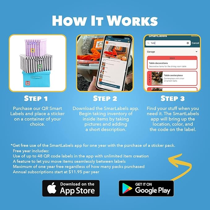 SmartLabels | Small QR Code Stickers | Mini 1.5 x 1.5 inch QR Code Labels | Made in The USA | Multicolor Pack for Easy Inventory Management, Organization, and Packing Labels for Moving (Pack of 48)