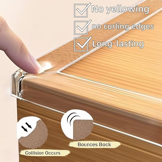 AYHOUKG Clear Edge Protector 1.18in widthx6.5ft Length(3cmx2m) Self-Adhesive Furniture Edge and Corner Protectors for Furniture