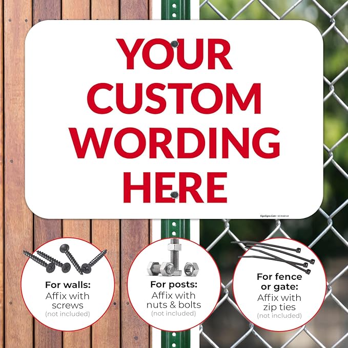 Custom Sign, Personalized Metal Signs, Customize for Office, Business, Workplace, Office, Home, Delivery Signs 12x18 Inches, Rust Free .063 Aluminum, Fade Resistant, Made in USA by Sigo Signs