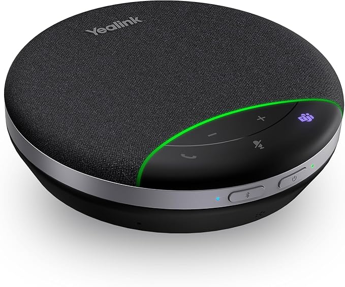 Yealink SP92 USB Speakerphone Bluetooth Conference Speakers and Microphone Teams Certified Full-Duplex Noise Reduction 360° Audio Pickup for Small Meeting Room (NO DONGLE)
