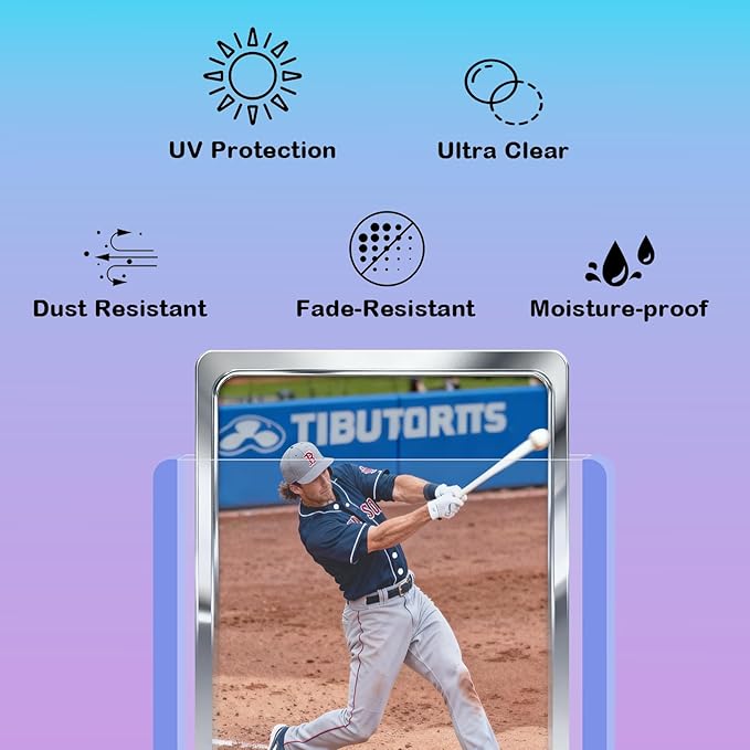 260pt 3"x4" Hard Card Sleeves - 25Pcs Hard Plastic Top Loader Card Sleeves for Trading Cards, Fit for Thick Baseball, Basketball, Hockey, Football, Games and Memorbilia Cards