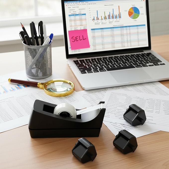 18 Pcs Tape Dispenser Replacement Core, Black Plastic Allocator Roll Insert for Office Home Supplies Accessories