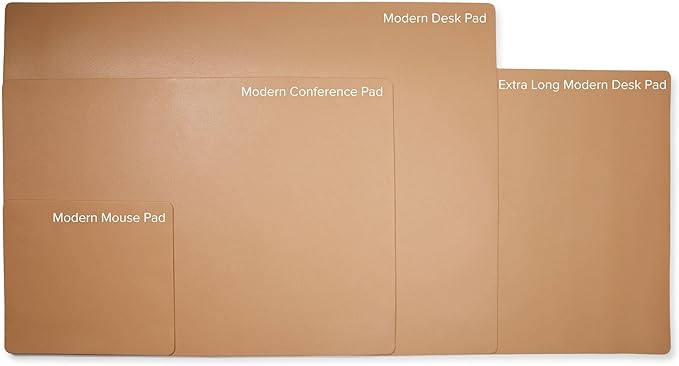 Leatherology Premium Tan Full Grain Leather Desk Pad – Modern Desk Mat for Home Office or Workspace – Water & Scratch Resistant, Slim Portable Design with Microsuede Lining