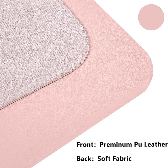 PU Leather Desk Pad Protector Gaming Mouse Pad Non Slip Desk Mat for Keyboard and Mouse Waterproof Desk Writing Pad for Office and Home Desk Accessories(Pink, 47.2 * 17.7)