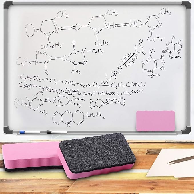 Dry Erase Erasers, 8 Pack Magnetic Whiteboard Eraser Chalkboard Eraser Dry Eraser for Classroom Office and Home (8pcs Pink)