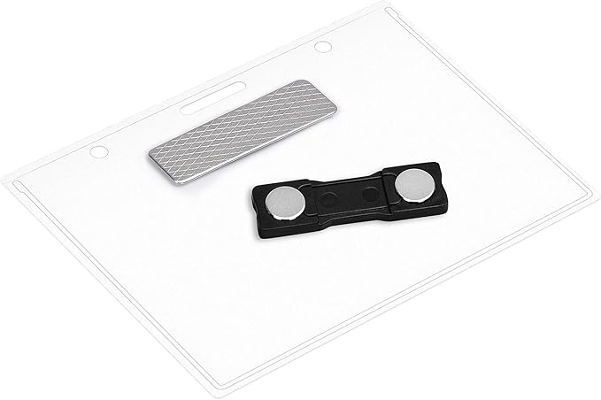 Amazon Basics Horizontal Magnetic Name Badge Holder - 100 Pack, Clear
