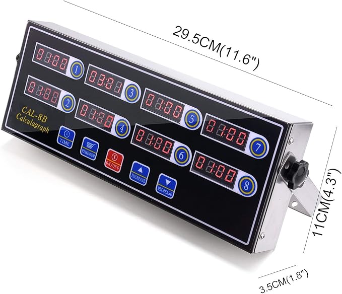 Commercial 8 Channel Kitchen Timer Digital Restaurant Timers Professional Loud Alarm Cooking Reminder