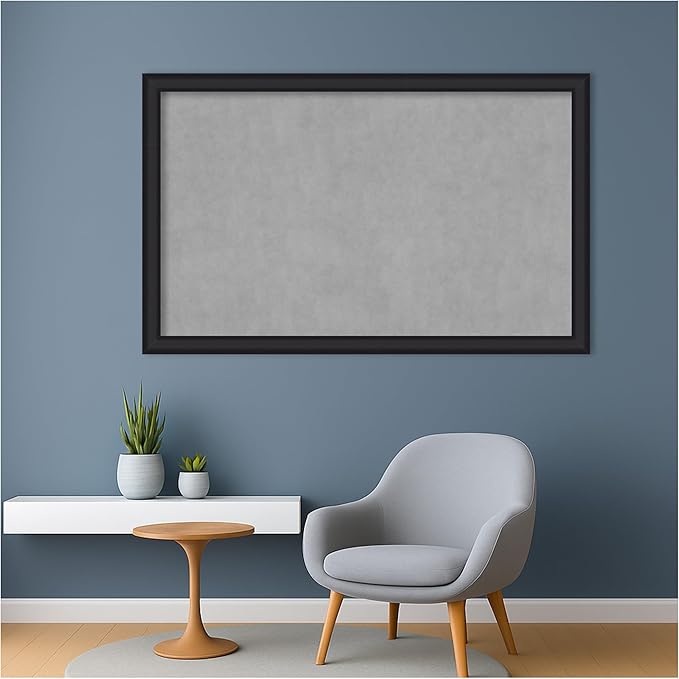 Amanti Art Black Framed Magnetic Board 27x43 Large Vision Board for use with Magnets, 100% Metal Sheet to Display Items as Office Decor or for Home Organization in mudroom, Kitchen or Kids Room