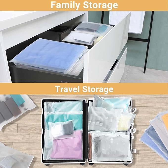Svaldo 200PCS 9x12 inch Frosted Zipper Packaging Bags for Clothing, Reusable Poly Plastic Apparel Merchandise Zip Bags with Reinforced Sides and Vent Hole, 3 Mil Thick