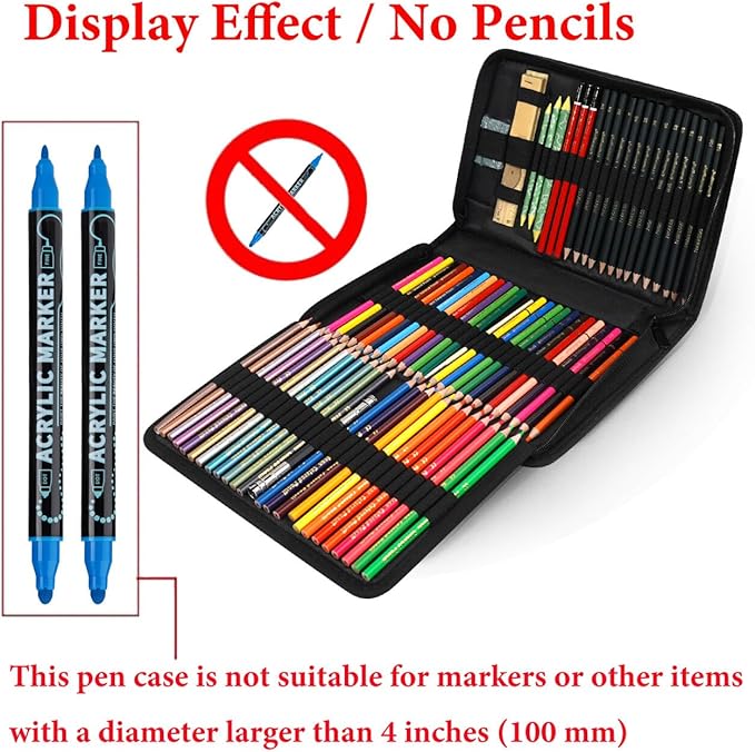 Pencil Case For Colored Pencils, 72 Slots Pencil Holder Large Capacity Colored Pencil Box with Zipper for Drawing Sketching Pencil tools, Pencils, Pencil organizer for Artist Men Women Family Friend