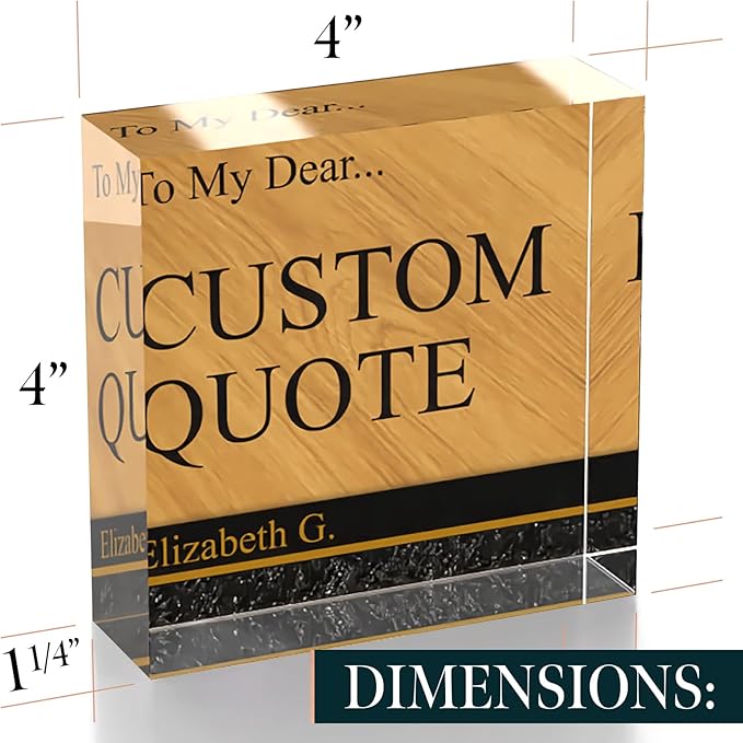 Personalized Gifts, Custom Quote Block Letter Board,Crystal-Clear Acrylic with Gift Box,17 Styles, Holiday and Christmas Gift for Mom, Dad, Girlfriend, Him or Her, Husband, Wife (4"x4, Nolan)
