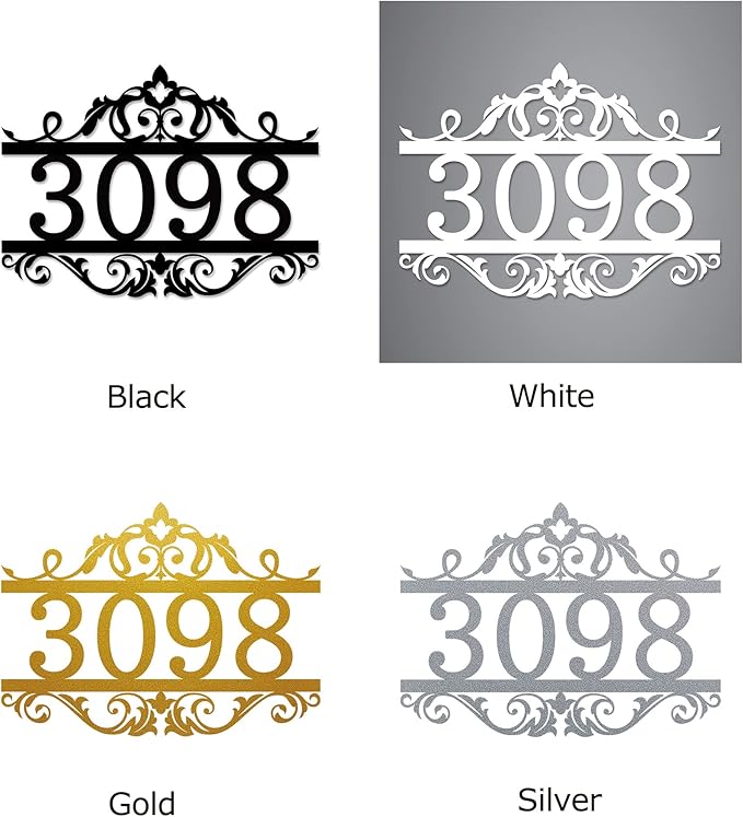 Custom Metal House Numbers for Outside | Personalized Address Numbers for House | House Numbers Sign | Black, White, Silver or Gold Outside Wall Decor