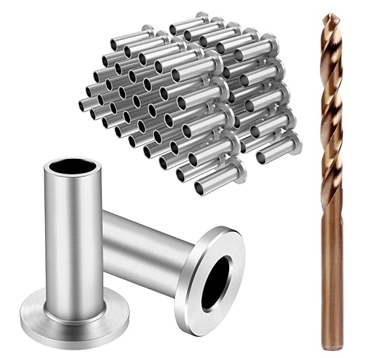 BLIKA 65 Pack Stainless Steel Protector Sleeves for 1/8" 5/32" or 3/16" Deck Cable Railing, for Wood/Composite Posts, T316 Marine Grade, Cable Railing Protector Sleeves
