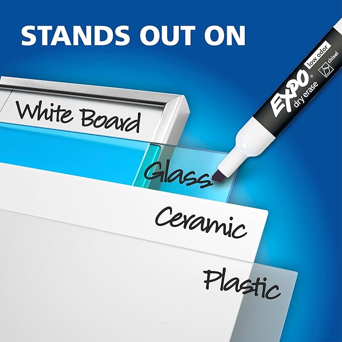 Expo Low Odor Dry Erase Markers Assorted Colors Chisel Tip - Pack of 16