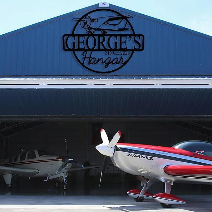 Personalized Metal Airplane Wall Art, Airplane Name Sign, Customized Pilot Name Sign, Airplane Hangar Sign Decor, Aviation Home Office Decor, Large Outdoor Decor, Pilot Gifts, Aircraft Lovers Gift