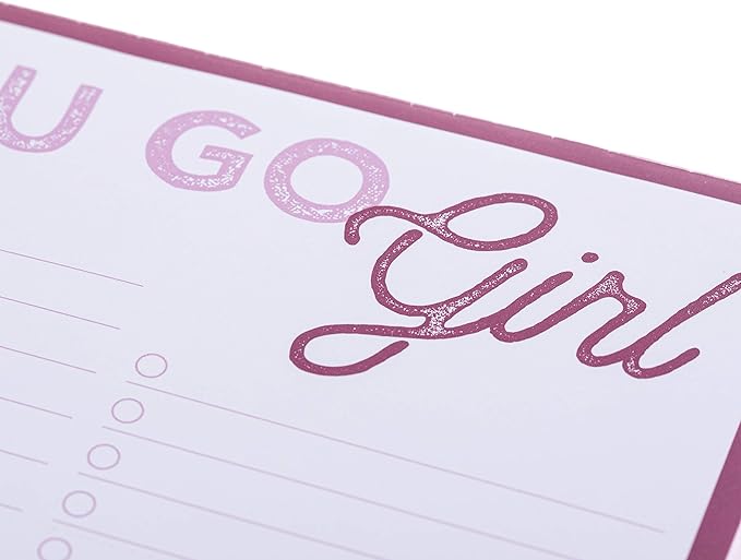 Graphique Large Notepad, Future is Female – 6" x 8", Cute Notepad with 150 Tear-Off Sheets, Features the Quote “You Go Girl” on Every Page – Perfect for Note Taking, List Making, and More