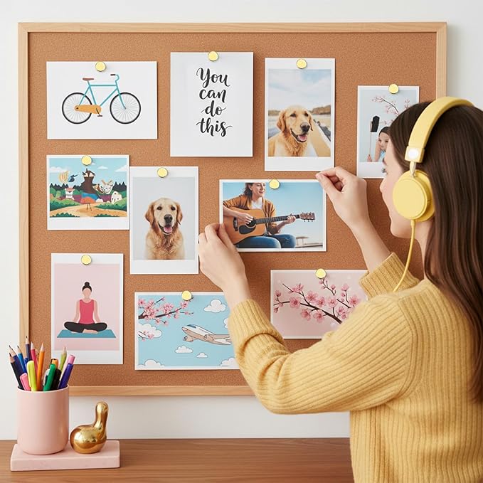 50 Set Magnetic Push Pins, Flat Push Pin, Magnetic Thumb Tacks for Wall Bulletin Board Poster and Photo Hangers (Gold)