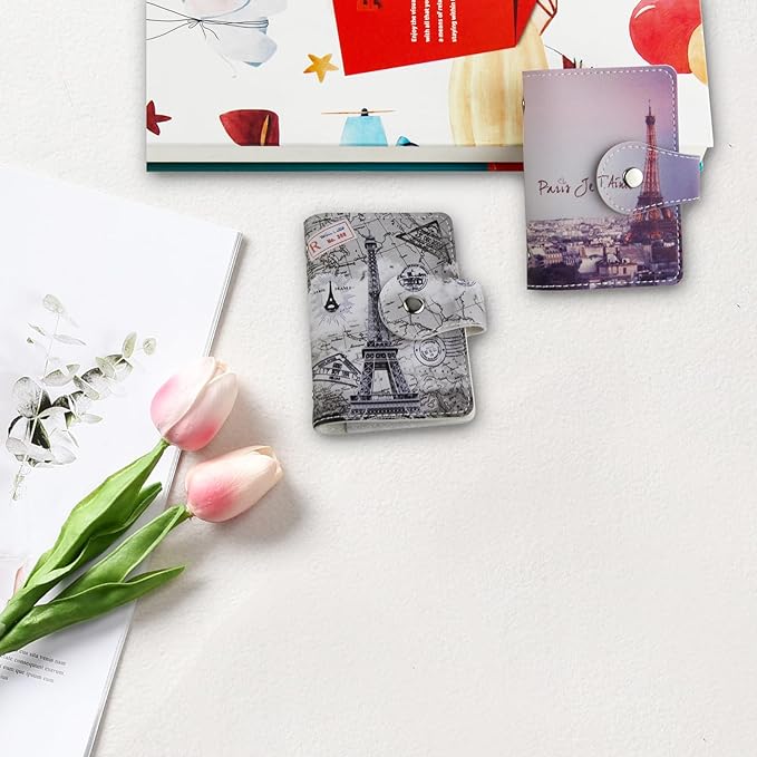 PRIVILLA 2 Pcs Credit Card Holder and business card holder，Sd Card Holder Each Has 26 Card Organizers, 2024 New Credit Card Holders book for Men and Women.