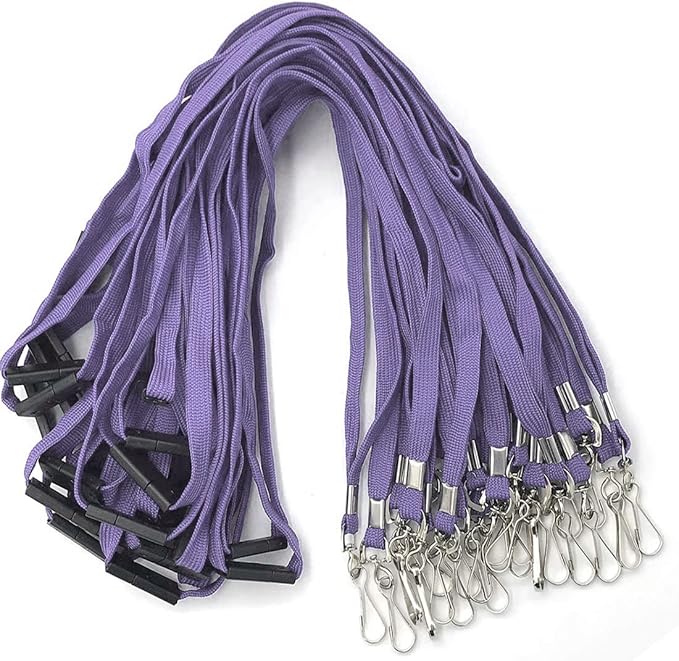 Lanyard Light Purple Lanyards Neck Flat Premium Breakaway Badge Lanyard with J-Hook for ID Nametag Badge Holder