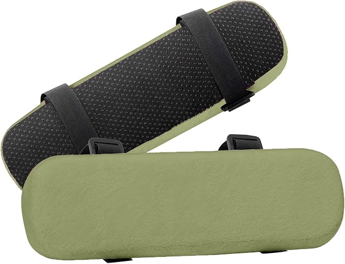 MOSISO Chair Armrest Pads (2 Pack), Memory Foam Home/Office Chair Arm Rest Covers Comfy Computer Gaming Elbow Cushion Removable Washable Elbow Support Forearm Pressure Relief, Olive Green