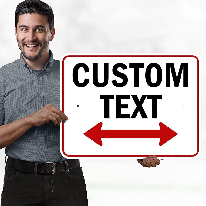 Custom Arrow,Custom Directional Sign, Two Way Arrow,18x24 Inches, Rust Free .063 Aluminum, Fade Resistant, Made in USA by My Sign Center