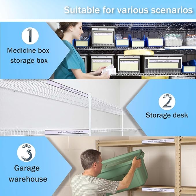 Eeoyu Magnetic Label Holders with Magnets Magnetic Data Card Holders with Clear Plastic Protectors for Metal Shelf, Whiteboard, Set of 30 (0.75 x 6 Inch)