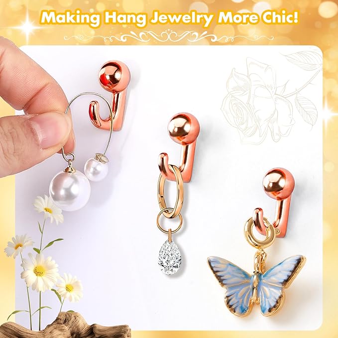 GOOLADA 315Pcs 5 Style Rose Gold Push Pins,Metal Push Pin Hooks, Push Pin Clips, Wall Pins, Cute Pushpin, Rose Gold Thumbtacks for Corkboard, Bulletin Board, Map