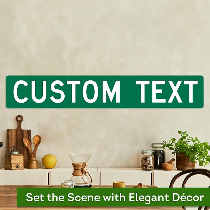 My Sign Center Custom Street Sign, 6x36 Inch, Green, Aluminum, Classic Style, Reflective, Pole or Wall Mount