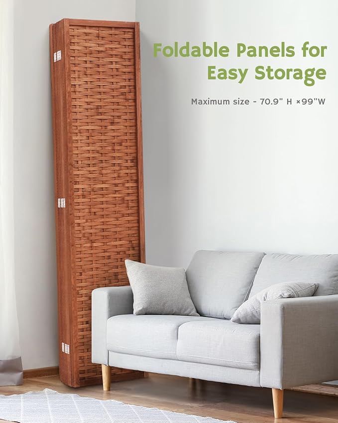 JOSTYLE 6ft Folding Privacy Screens 5-Panel Freestanding Room Dividers