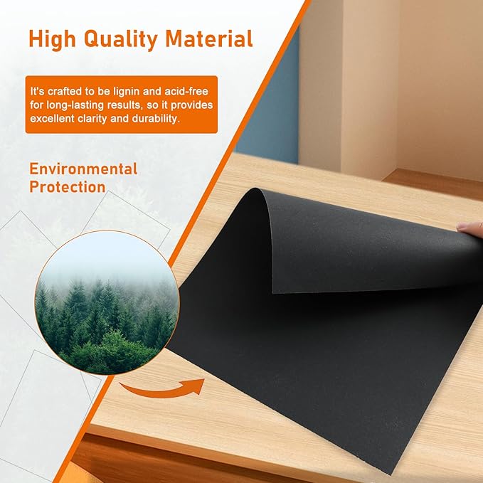 Guakicae 40 Sheets Black Cardstock 8.5 x 11 Printer Paper, 75lb Heavyweight Black Construction Paper Card Stock for Invitatins, Crafting, Memus, DIY Making Cards, School Scrapbooking