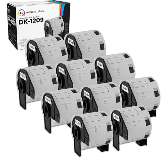 LD Products Compatible Address Label Replacements for Brother DK-1209 1.1 inch x 2.4 inch (10 Pack, 800 Labels) for P-Touch: QL-1050, QL-1050N, QL-1060N, QL-500, QL-550, QL-570, QL-570VM, and QL-580N