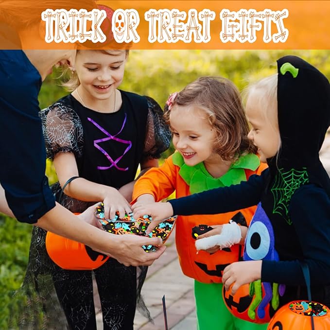Halloween Mini Erasers for Kids - 4 Styles Cute Pumpkin Ghost Bat Erasers, Trick or Treat Party Favors, Goody Bag Filler 48pcs, Decorations