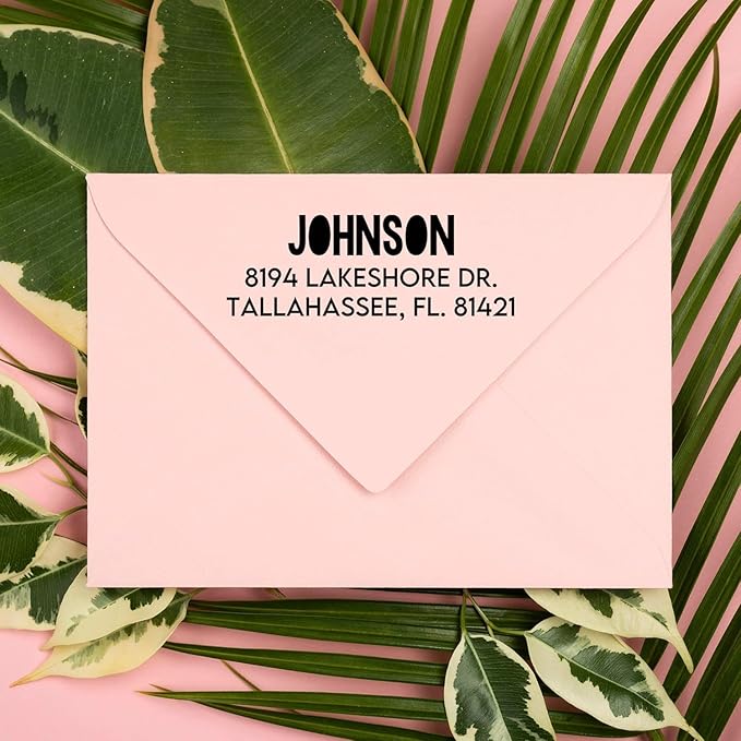 Self Inking Modern Address Stamps | Custom Return Address Stamper (Colorblock, Xtra Large)