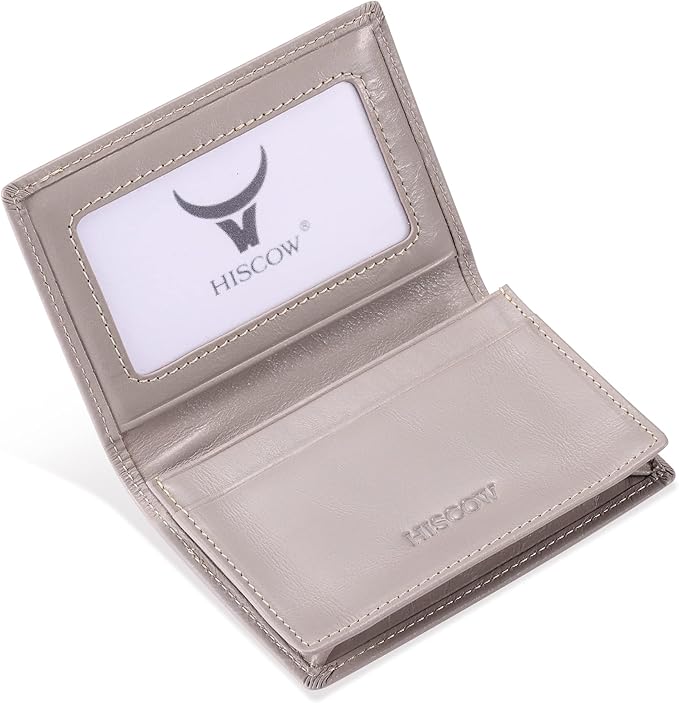 Leather Business Card Case Holder for Men & Women, Italian Calfskin