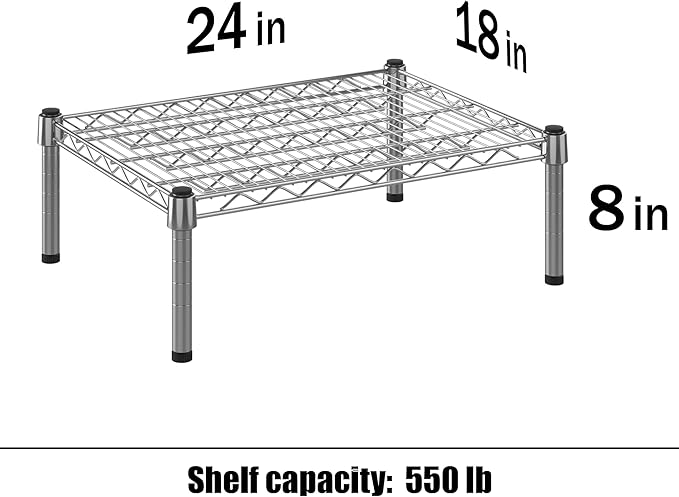 Regal Altair 18" Deep x 24" Wide x 8" Height 1-Tier Wire Shelving Kit | NSF Commercial Storage Rack Unit