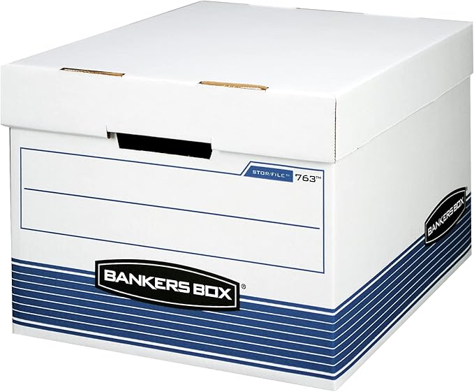 Bankers Box 20-Pack Medium Duty File Storage Boxes with Lids, FastFold Assembly, Letter/Legal, STOR, (0076315)