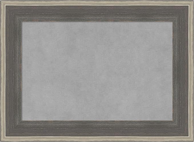 Amanti Art Grey Framed Magnetic Board 17x23 Small Vision Board for use with Magnets, 100% Metal Sheet to Display Items as Office Decor or for Home Organization in mudroom, Kitchen or Kids Room
