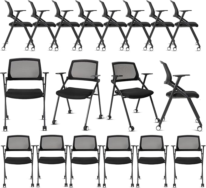 VACYOVKE 20 Pack Folding Chairs Capacity Portable Nesting Commercial Seat for School Events Office Picnic Kitchen Conference Waiting Training Room
