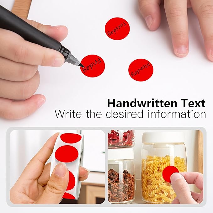 Red 1 Inch Round Color Coding Labels with 4000 Dots, 4 Rolls - Bright Color Dot Stickers for File Folders, Inventory System - Highly Visible