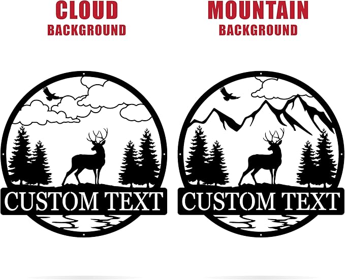 Custom Deer Outdoor Cabin Sign | Mountain Decor | Hunting Gift for Men | Outdoor for Men | Custom Deer Name Sign | Buck Deer Hunter Gift | Deer Name Sign | Fathers Day Gift | Gift for Him | Cabin Sign