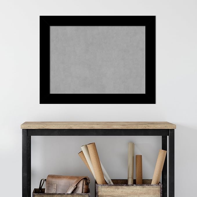 Amanti Art Black Framed Magnetic Board 25x33 Medium Vision Board for use with Magnets, 100% Metal Sheet to Display Items as Office Decor or for Home Organization in mudroom, Kitchen or Kids Room