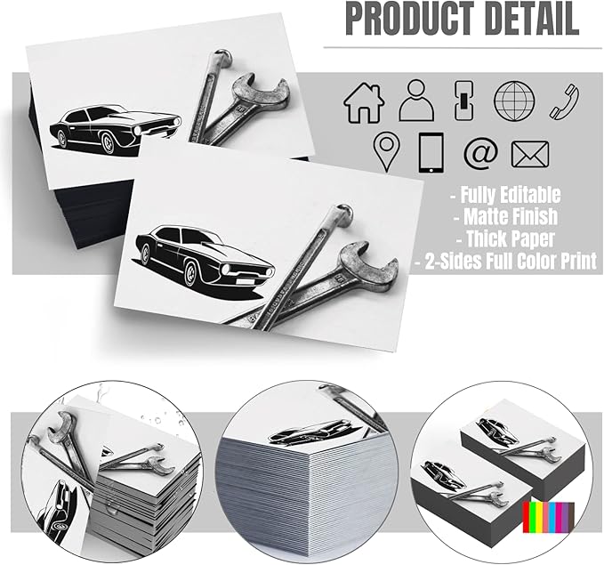 Custom Business Cards Double-Sided Personalized Stationery | Professional 300GSM Matte Paper for Small Business | 3.5x2 Inch